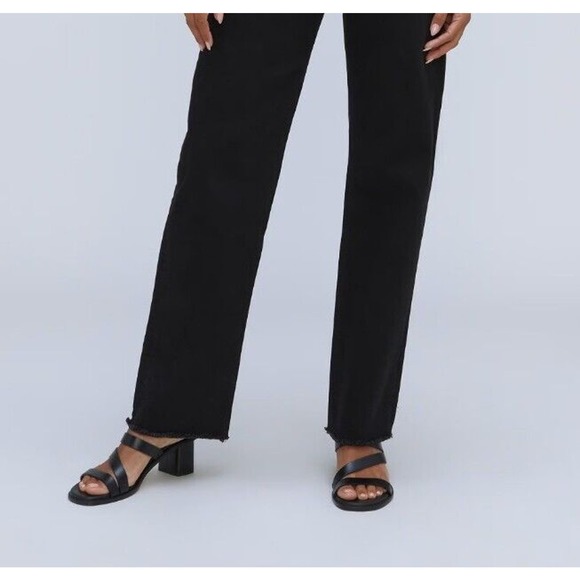 NEW Everlane Jeans 25 "The Way High Jean" Black Womens ORGANIC Straight - Picture 3 of 13